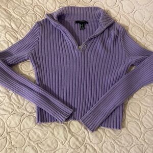 Forever 21 zip crop sweater